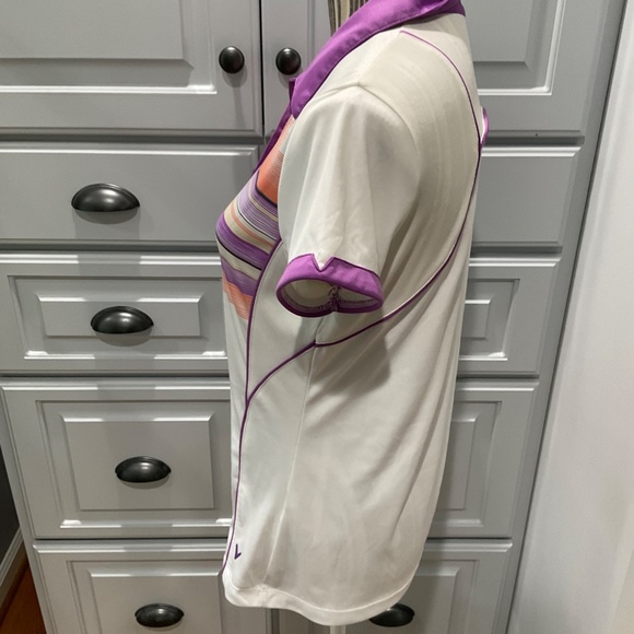 Calloway Woman's Purple and White Golf Shirt, Opti-Dri, Size M - Picture 9 of 11